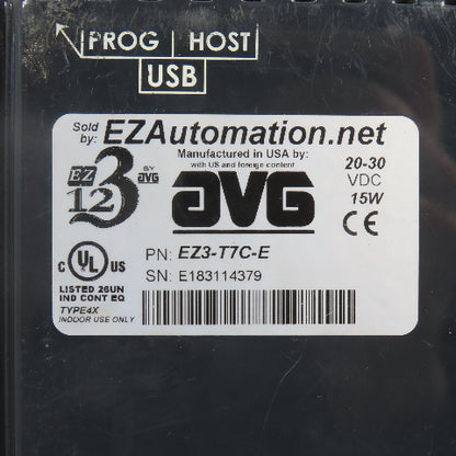 EZ Automation EZ3-T7C-E 7" TFT HMI Display & PLC Combo 20-30VDC
