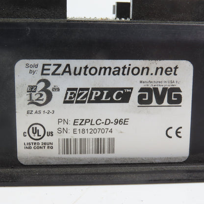 EZ Automation EZPLC-D-96E 12-Slot PLC Base 96 I/O Max (Parts/Repair)