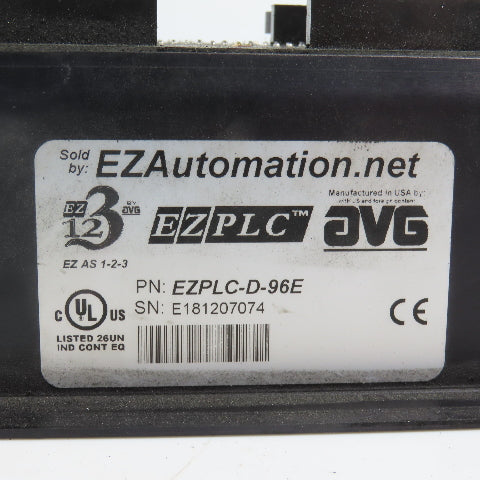 EZ Automation EZPLC-D-96E 12-Slot PLC Base 96 I/O Max (Parts/Repair)