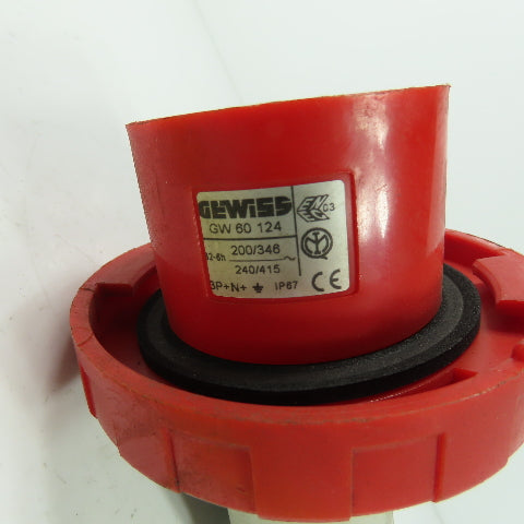 Gewiss GW 60 124 Electrical Receptacle Plug 5-Pin 32-6h 200-346/240-415