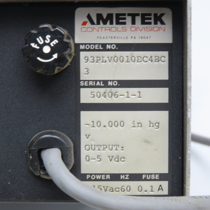 Ametek 93PLV0010BC4BC Digital Pressure Indicator Vacuum -10.000 in/Hg