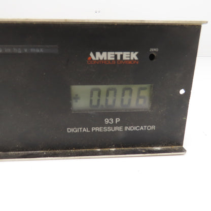 Ametek 93PLV0010BC4BC Digital Pressure Indicator Vacuum -10.000 in/Hg