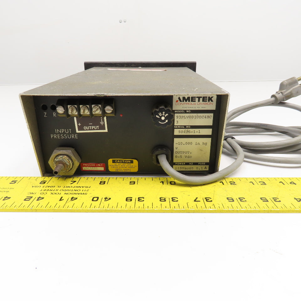 Ametek 93PLV0010BC4BC Digital Pressure Indicator Vacuum -10.000 in/Hg