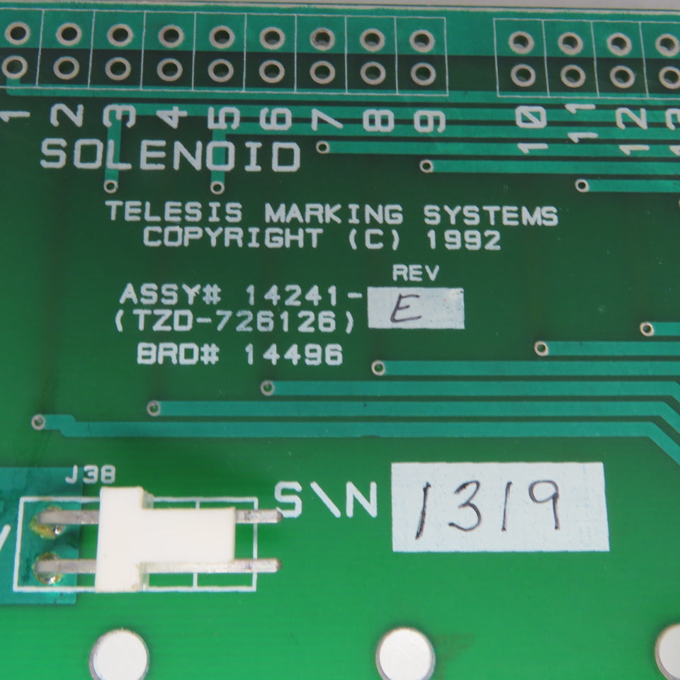 Telesis Marking Systems TZD-726126 14241-E Circuit Board W/Ribbon Cable