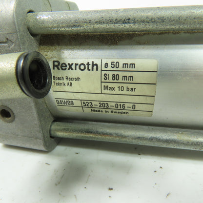 Rexroth 523-203-016-0 Double Acting Pneumatic Air Cylinder 80mm Stroke 50mm Bore