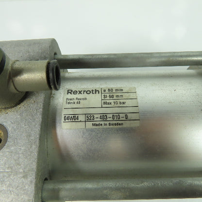 Rexroth 523-403-010-0 Double Acting Pneumatic Air Cylinder 50mm Stroke 80mm Bore