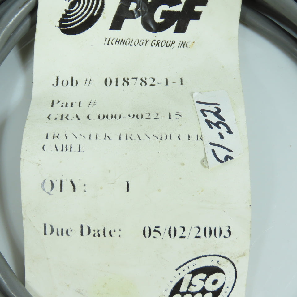 PGF Technology GRA C000-9022-15 05E41587 Transtek Transducer Cable Belden 9418