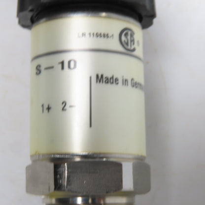 WIKA 8353098 S-10 Pressure Transmitter 0-2000 PSI 4-20mA 10-30VDC 1/2" NPT