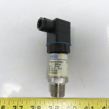 WIKA 8353098 S-10 Pressure Transmitter 0-2000 PSI 4-20mA 10-30VDC 1/2" NPT