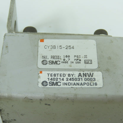 SMC CY3B15-254 Double Acting Rodless Pneumatic Cylinder 15mm Bore 254mm Stroke
