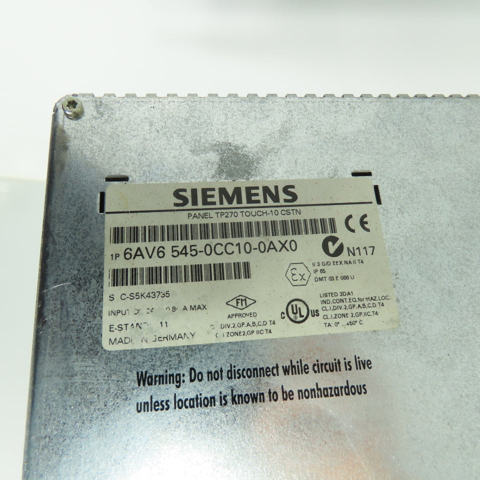 Siemens 1P 6AV6 545-0CC10-0AX0 Simatic Touch Operator Interface Panel