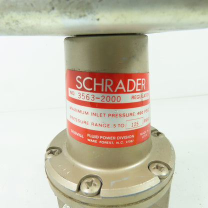 Schrader 3563-2000 Pneumatic Regulator 125PSI 3/8" NPT Gage Broken