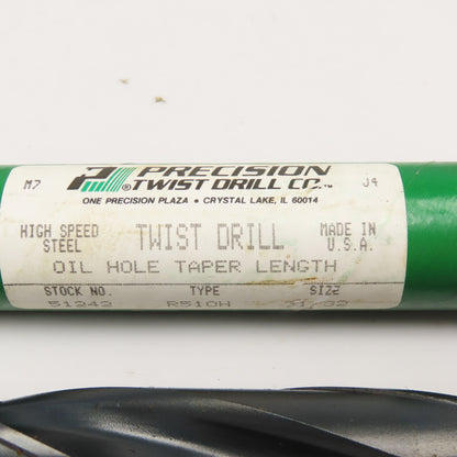 Precision Twist Drill 31/32" Coolant Thru 2 Flute HSS Spiral Drill Bit 11" OAL