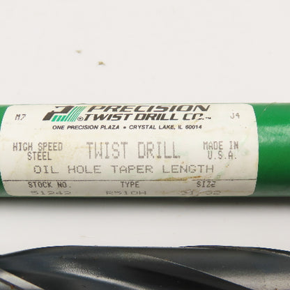 Precision Twist Drill 31/32" Coolant Thru 2 Flute HSS Spiral Drill Bit 11" OAL