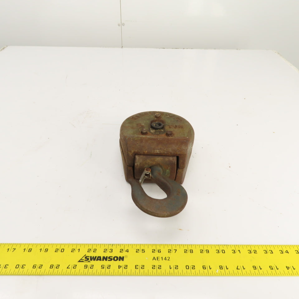 ElectroLift M-1046-A 3000LB Wire Rope Hoist Swivel Single Sheave Hook Block