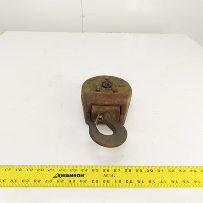 ElectroLift M-1046-A 3000LB Wire Rope Hoist Swivel Single Sheave Hook Block
