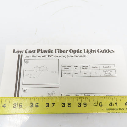 TRI-TRONICS F-W24PP Fiber Optic Light Guide .040 Fiber Dia .060 Sensing Tip O.D.
