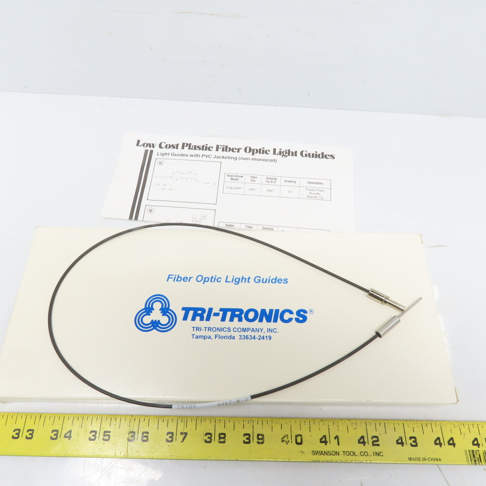 TRI-TRONICS F-W24PP Fiber Optic Light Guide .040 Fiber Dia .060 Sensing Tip O.D.
