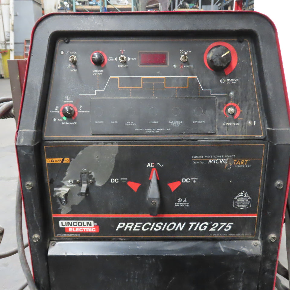 Lincoln Precision TIG 275 Welder 230/460V 1PH Foot Pedal & Cart & Miller Cooler