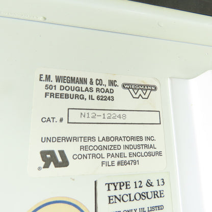 Wiegmann N12-12248 24"x 12"x 8" Electrical Enclosure W/ SELA36A10100 Disconnect