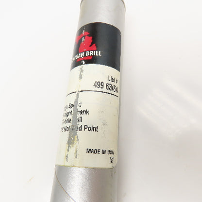 Michigan Drill 63/64" Coolant Thru 2 Flute Spiral Drill Bit 11" OAL