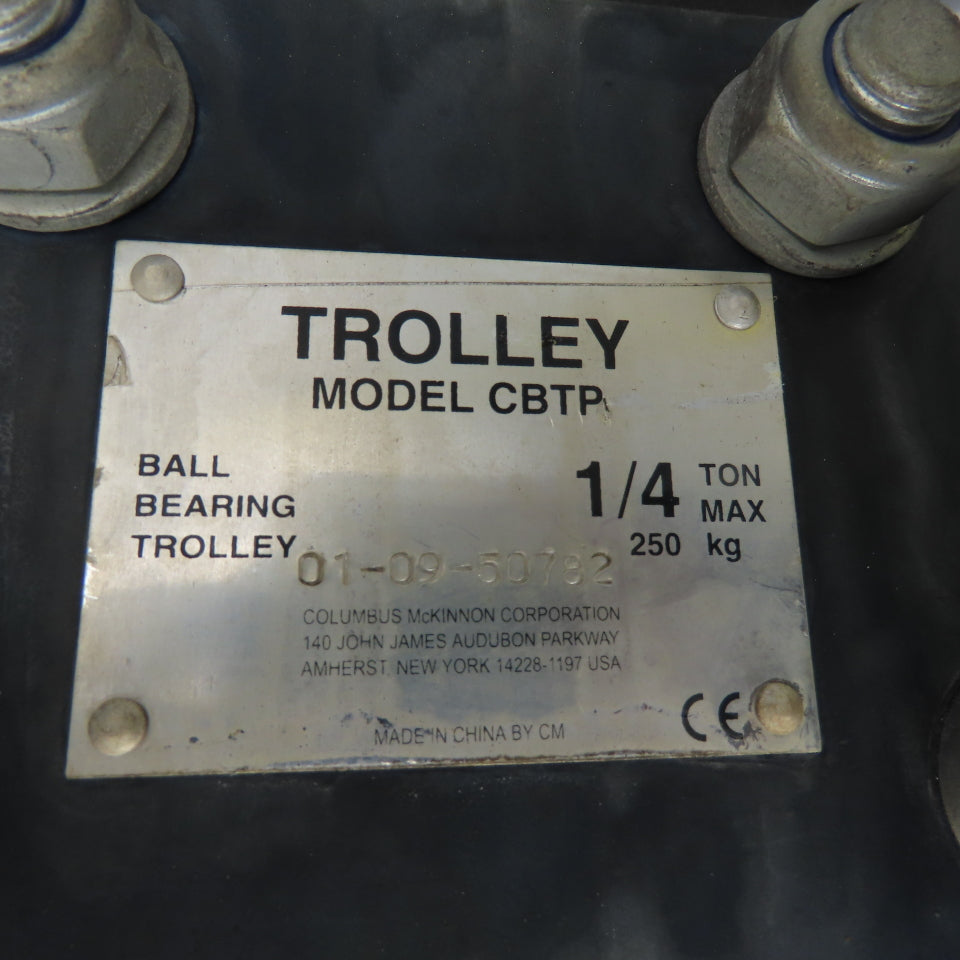 CM CBTP 1/4 Ton Push/Pull Ball Bearing Hoist Beam Trolley 3" to 8" Flange