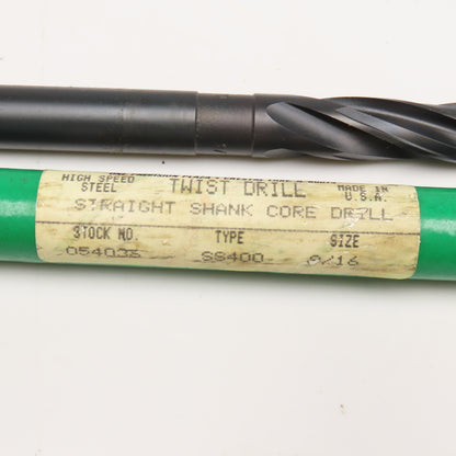 Precision Twist Drill 9/16" Straight Shank Core Drill 4 Flute Twist 8" OAL