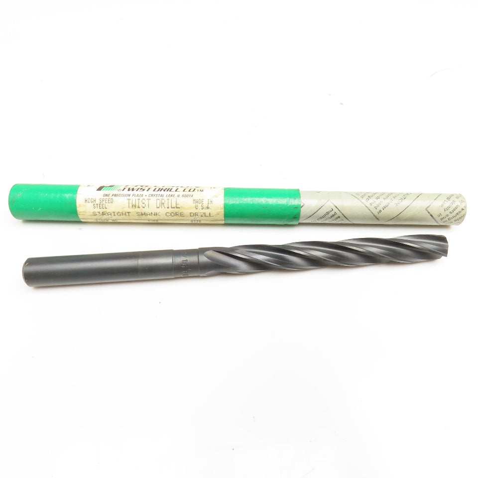 Precision Twist Drill 9/16" Straight Shank Core Drill 4 Flute Twist 8" OAL