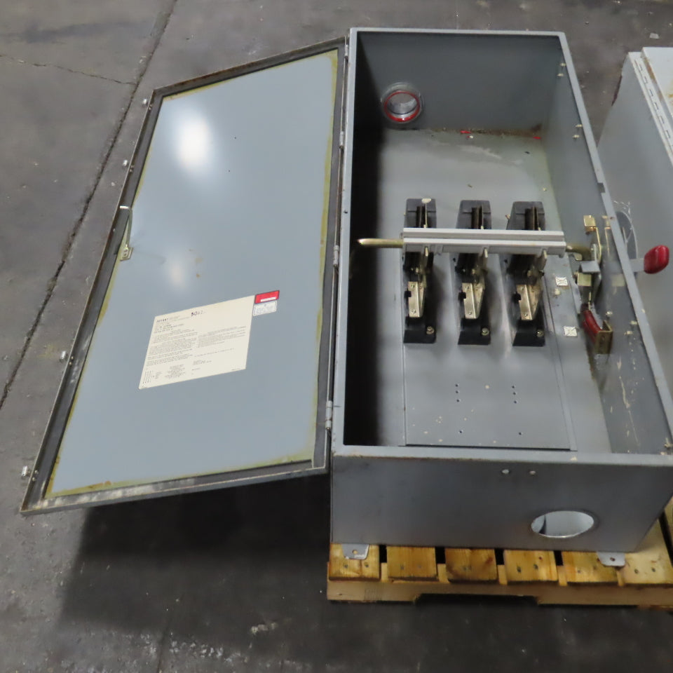 Westinghouse JHUN365 400A 600V Non-Fusible Safety Disconnect Switch Type 12 Enc.
