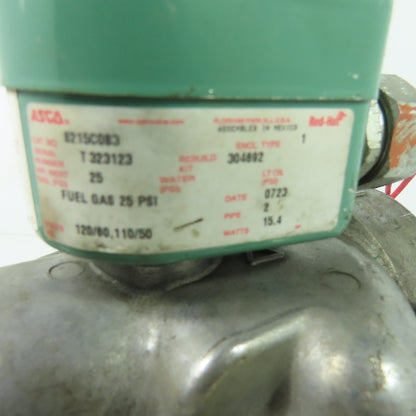 Asco 8215C083 2" Solenoid Gas Valve 25PSI 50/60Hz 120V Coil