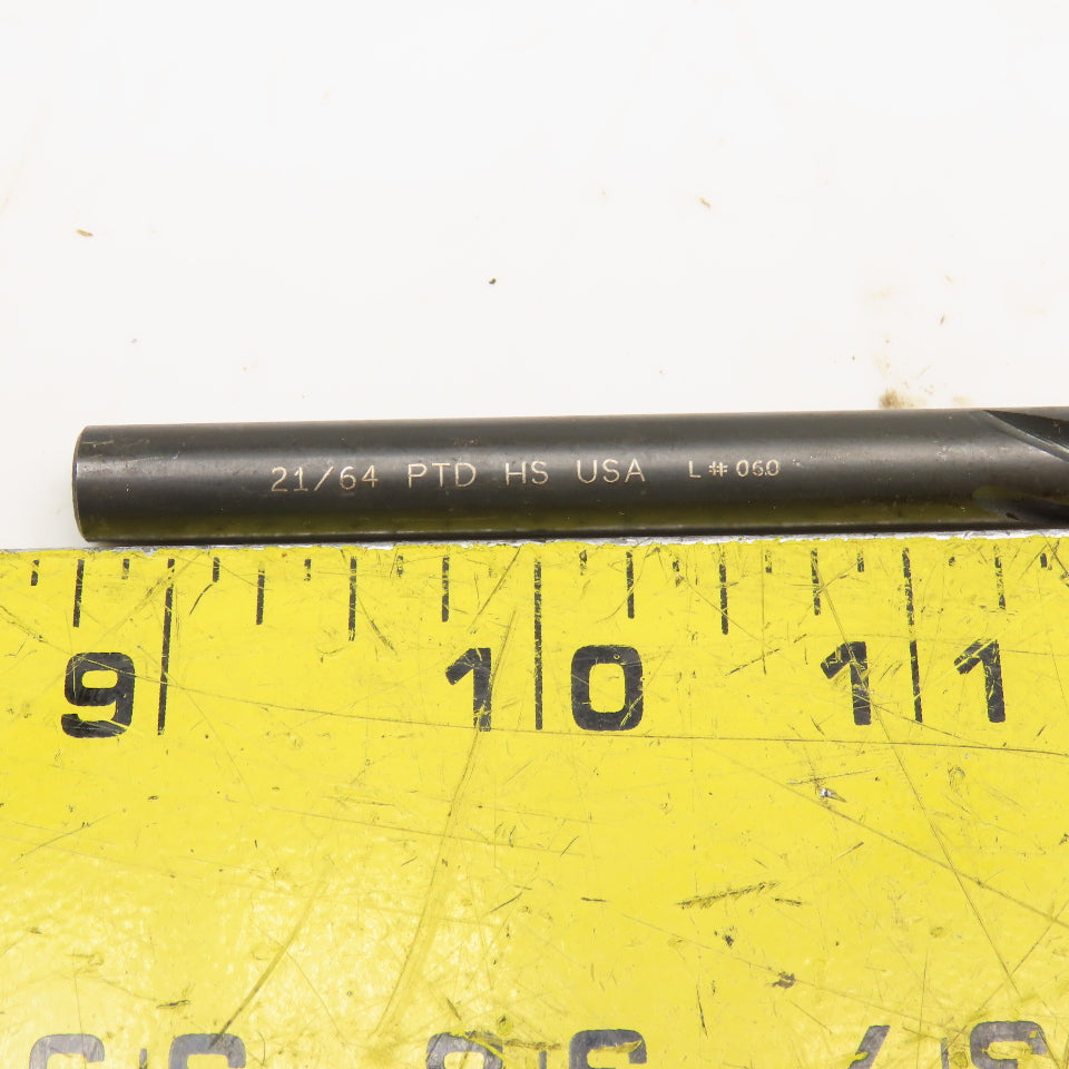 Precision Twist Drill 21/64" Straight Shank Core Drill 4 Flute Twist 8" OAL
