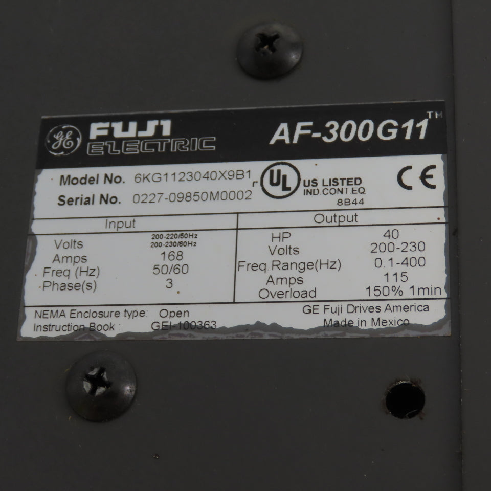 GE Fuji AF-300G11 40HP Variable Frequency Drive 230VAC 3-Phase