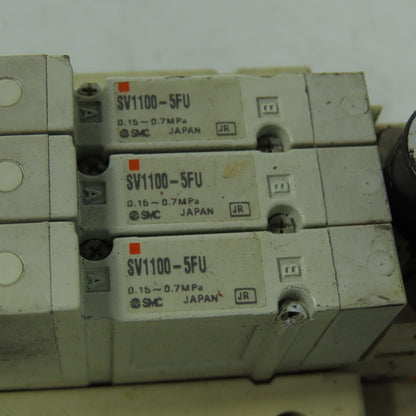 SMC SV1100-5FU 3 Solenoid Valve Manifold Bank 0.7MPa 24VDC