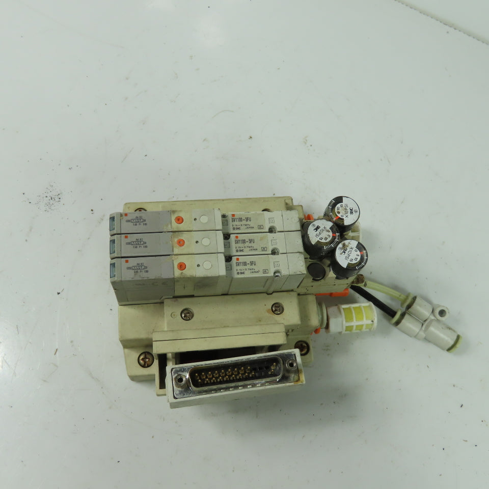 SMC SV1100-5FU 3 Solenoid Valve Manifold Bank 0.7MPa 24VDC