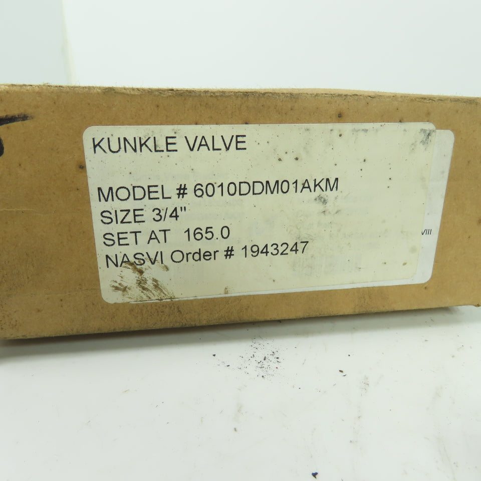 Kunkle 6010DDM01AKM Safety Relief Valve 3/4" 165PSI