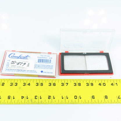 Comfort 932-145-200 Magnifier Glass Plate Lens 2"x 4-1/4" Focal Power:2.00 Lot/2