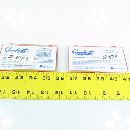 Comfort 932-145-200 Magnifier Glass Plate Lens 2"x 4-1/4" Focal Power:2.00 Lot/2