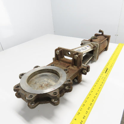 Fabri-Valve C37S304 Size 6" Air Cylinder Actuated Knife Gate Valve 150CWP