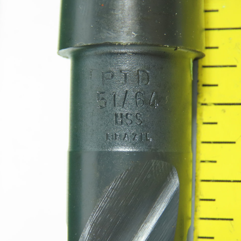 PTD 020051 51/64" HSS Drill Bit Black Oxide 2-Flute 118° Angle 3MT Shank