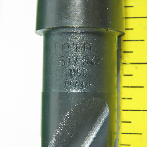 PTD 020051 51/64" HSS Drill Bit Black Oxide 2-Flute 118° Angle 3MT Shank