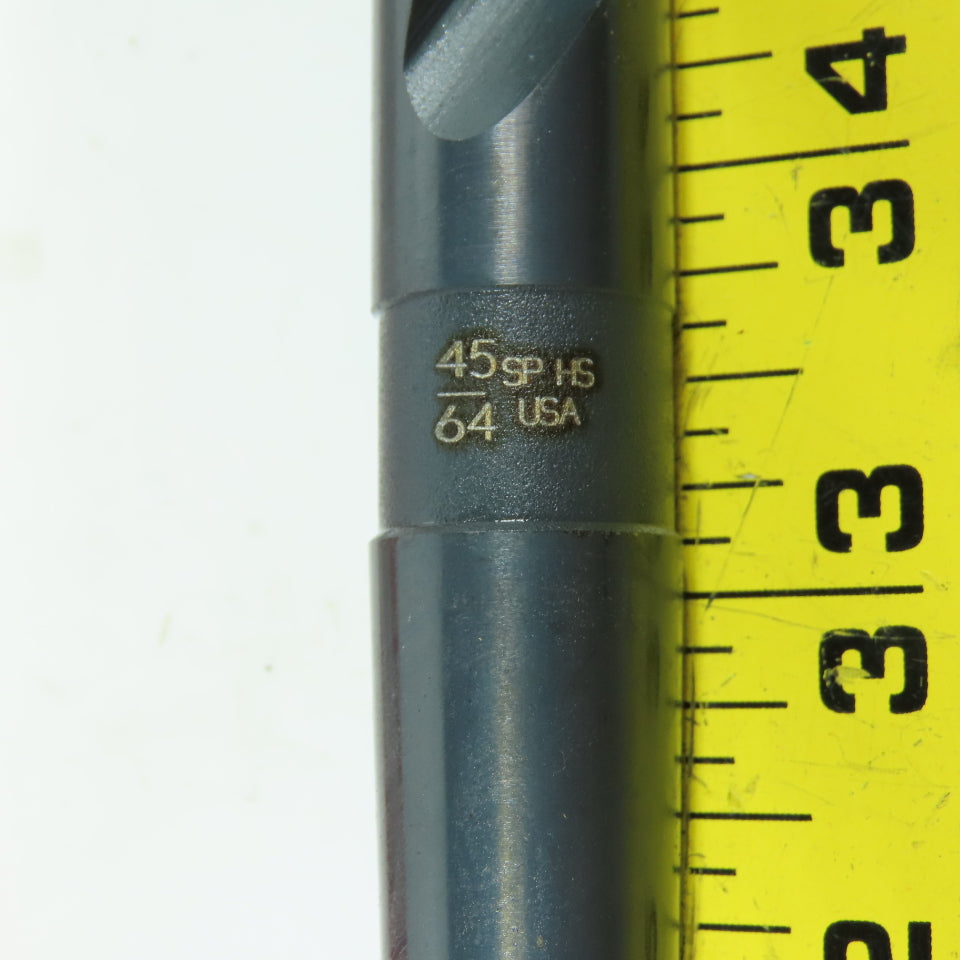 Titan CD55045 45/64" 2-Flute HSS Black Oxide Drill Bit 118° 9-3/4" OAL 2MT Shank