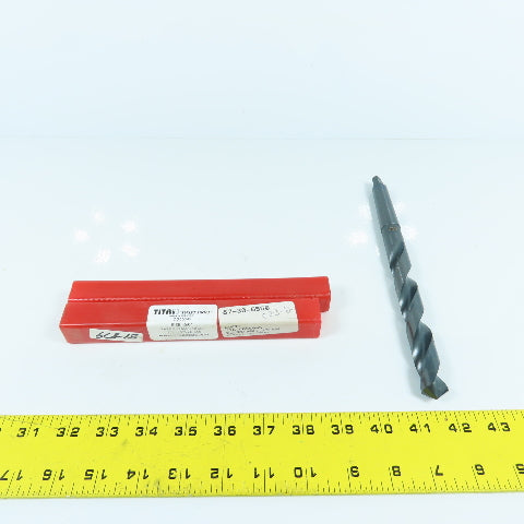 Titan CD55045 45/64" 2-Flute HSS Black Oxide Drill Bit 118° 9-3/4" OAL 2MT Shank