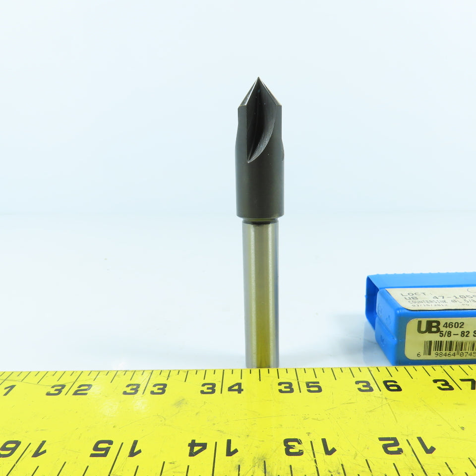 Union Butterfield 4710594 8/5" x 82° HSS 4-Flute Countersink 1/2" Shank 4" OAL