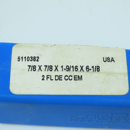 Union 5110382 7/8" x 7/8" x 1-9/16" Double Ended Square End Mill 2-Flute HS USA