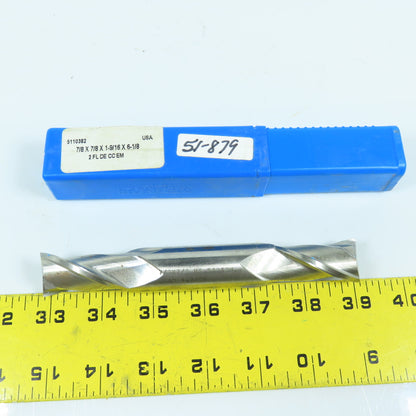 Union 5110382 7/8" x 7/8" x 1-9/16" Double Ended Square End Mill 2-Flute HS USA