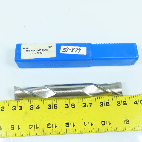 Union 5110382 7/8" x 7/8" x 1-9/16" Double Ended Square End Mill 2-Flute HS USA