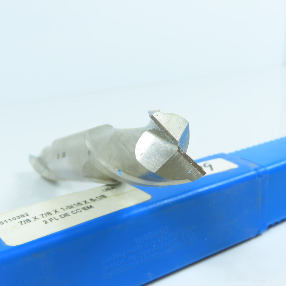 Union 5110382 7/8" x 7/8" x 1-9/16" Double Ended Square End Mill 2-Flute HS USA