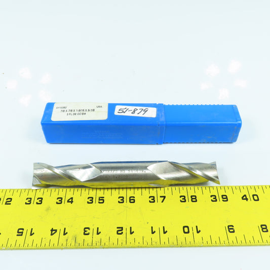 Union 5110382 7/8" x 7/8" x 1-9/16" Double Ended Square End Mill 2-Flute HS USA