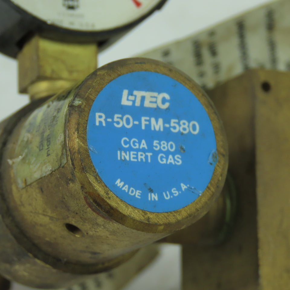 L-Tec R-50-FM-580 Brass Flowmeter Regulator CGA 580 Inert Gas