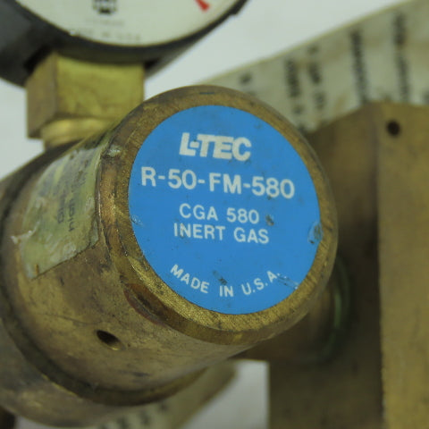 L-Tec R-50-FM-580 Brass Flowmeter Regulator CGA 580 Inert Gas